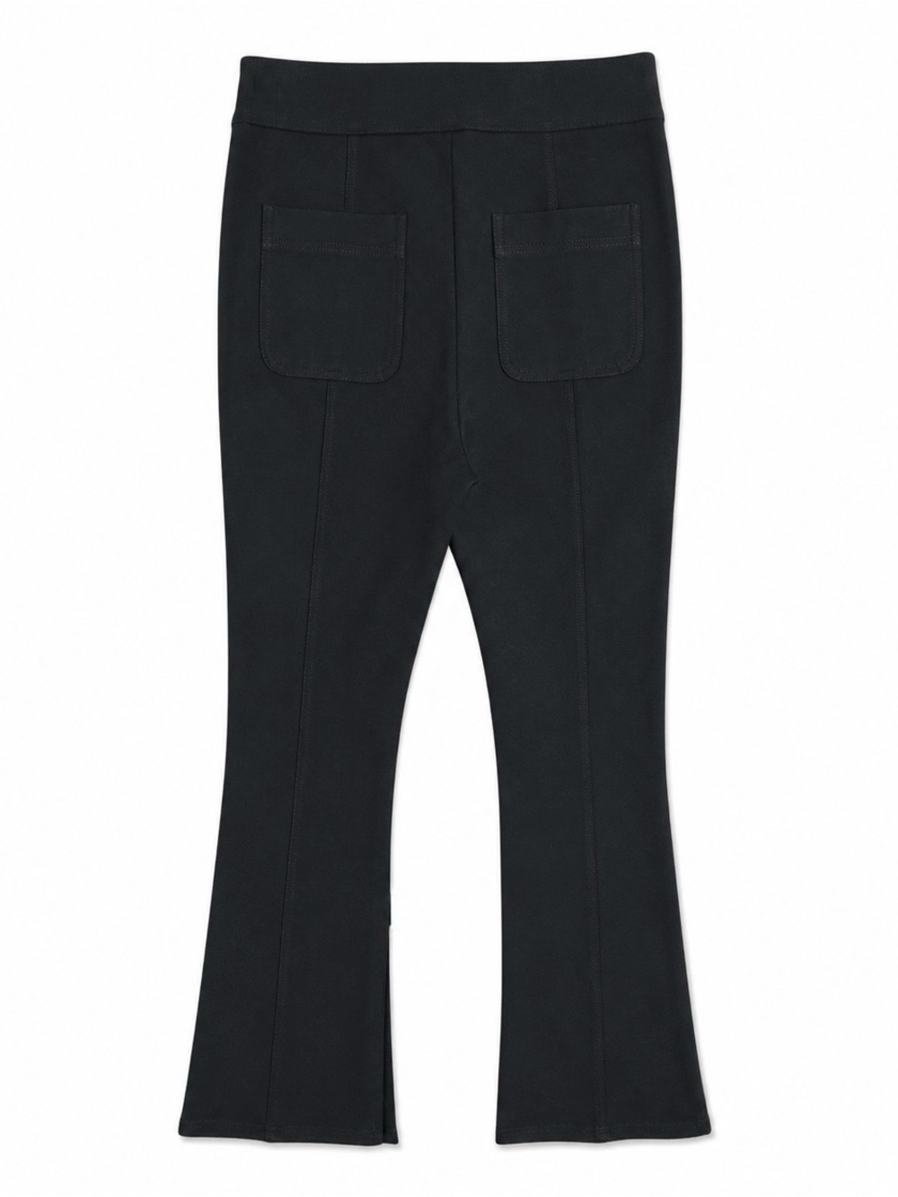 $128 Anthropologie Maeve Size 8 Black Pant Slit Split Front Flared Ponte - Picture 3 of 7